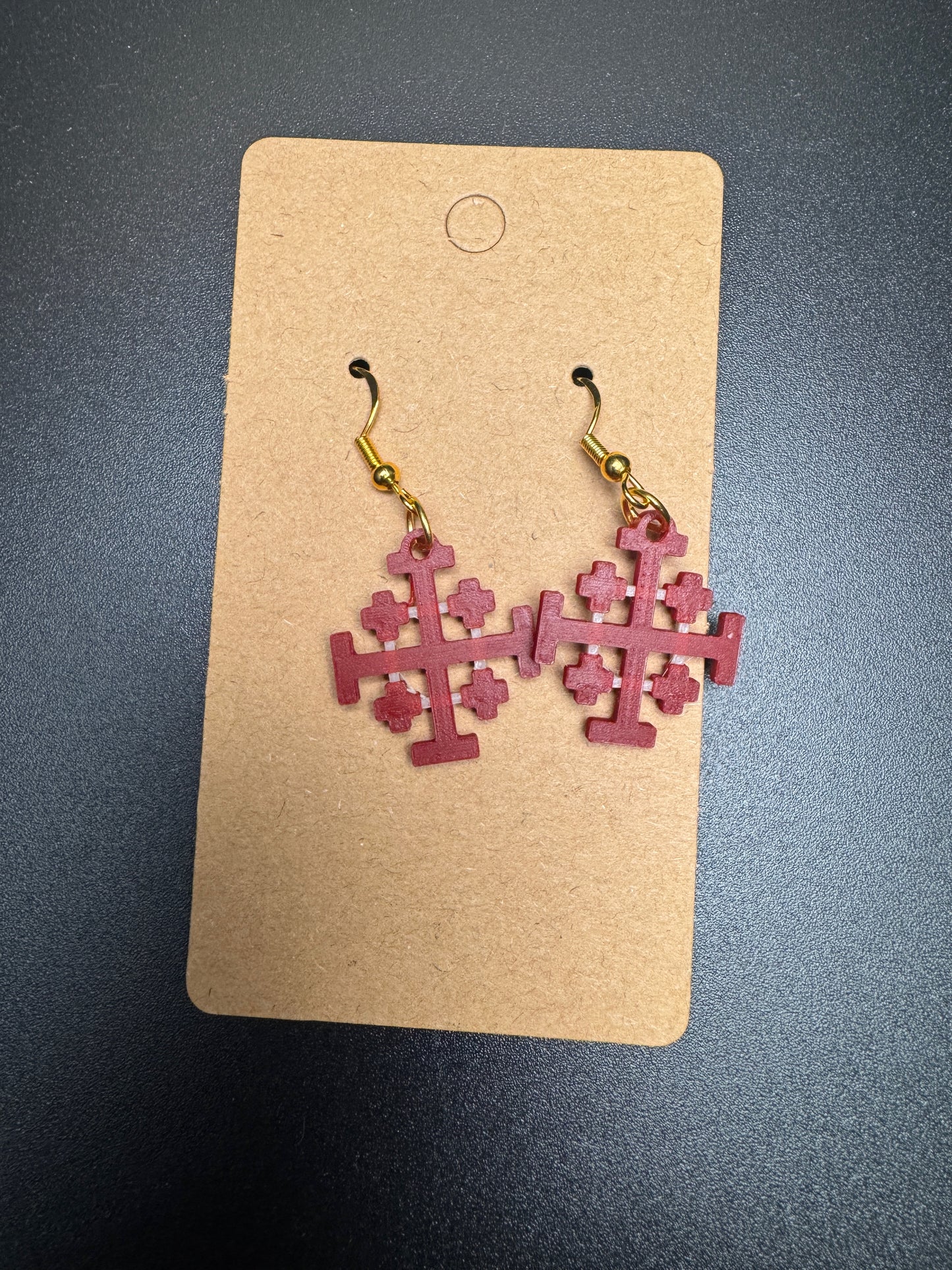 Cross of Jerusalem Earrings