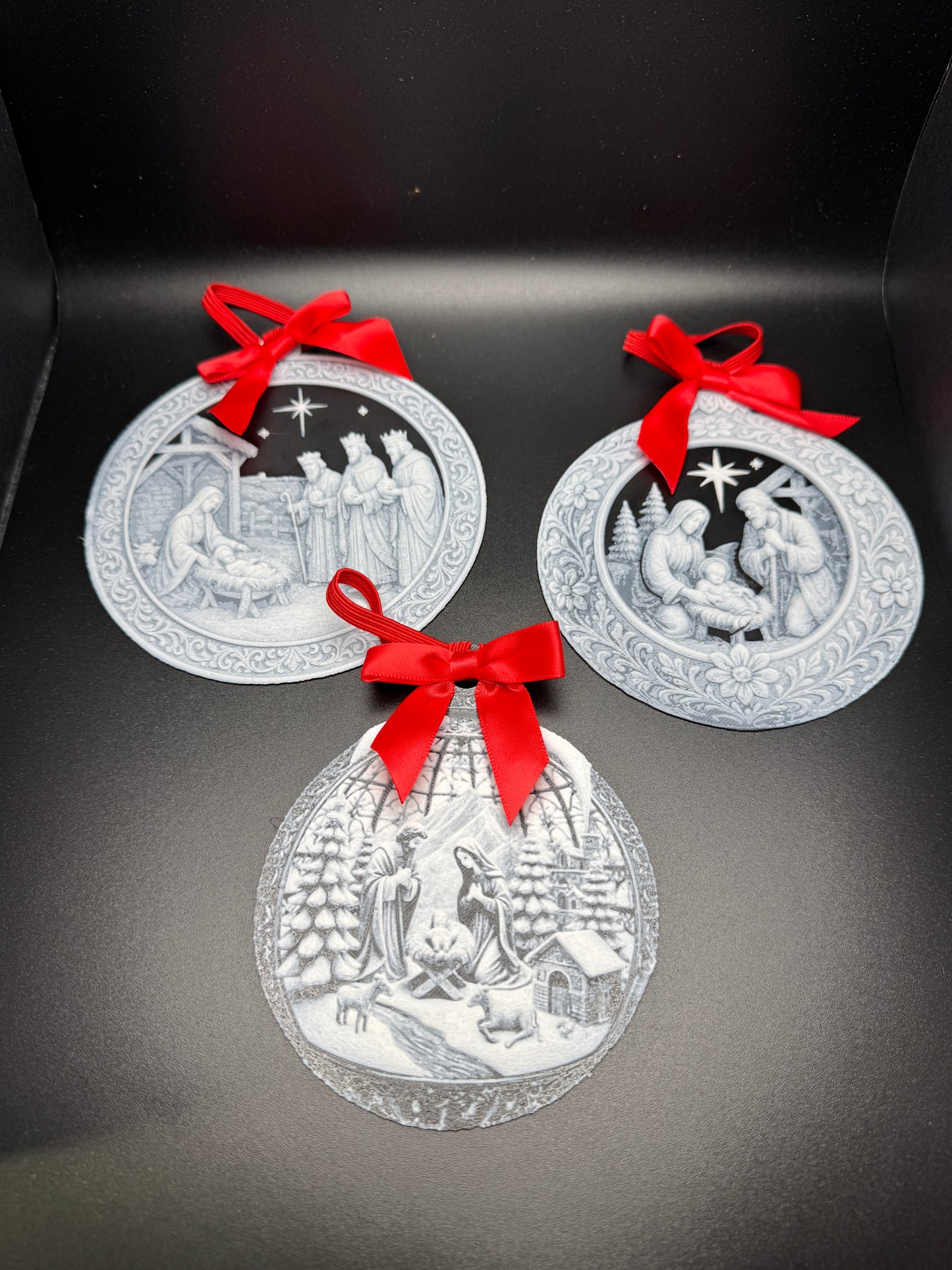 Black & White Nativity Ornaments - VARIOUS DESIGNS