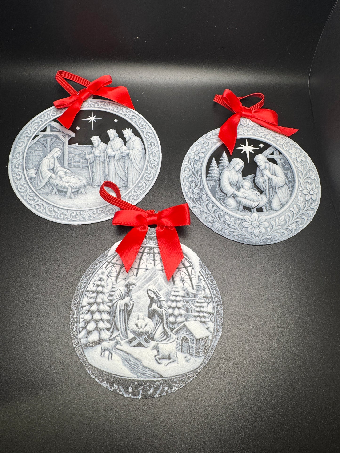 Black & White Nativity Ornaments - VARIOUS DESIGNS